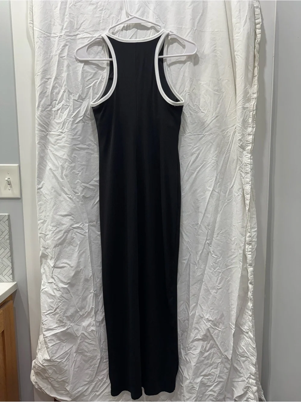 Athleta Black Maxi Dress with White Trim